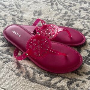 Torrid Fuchsia Sandals with Sparkling Embellishments